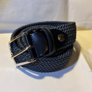 Mens Redvanly Golf Blue Black Brass Buckle Italy Cotton Leather Crosby Belt L